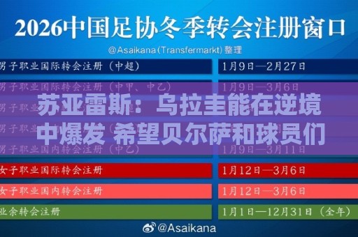 苏亚雷斯：乌拉圭能在逆境中爆发 希望贝尔萨和球员们都做好来